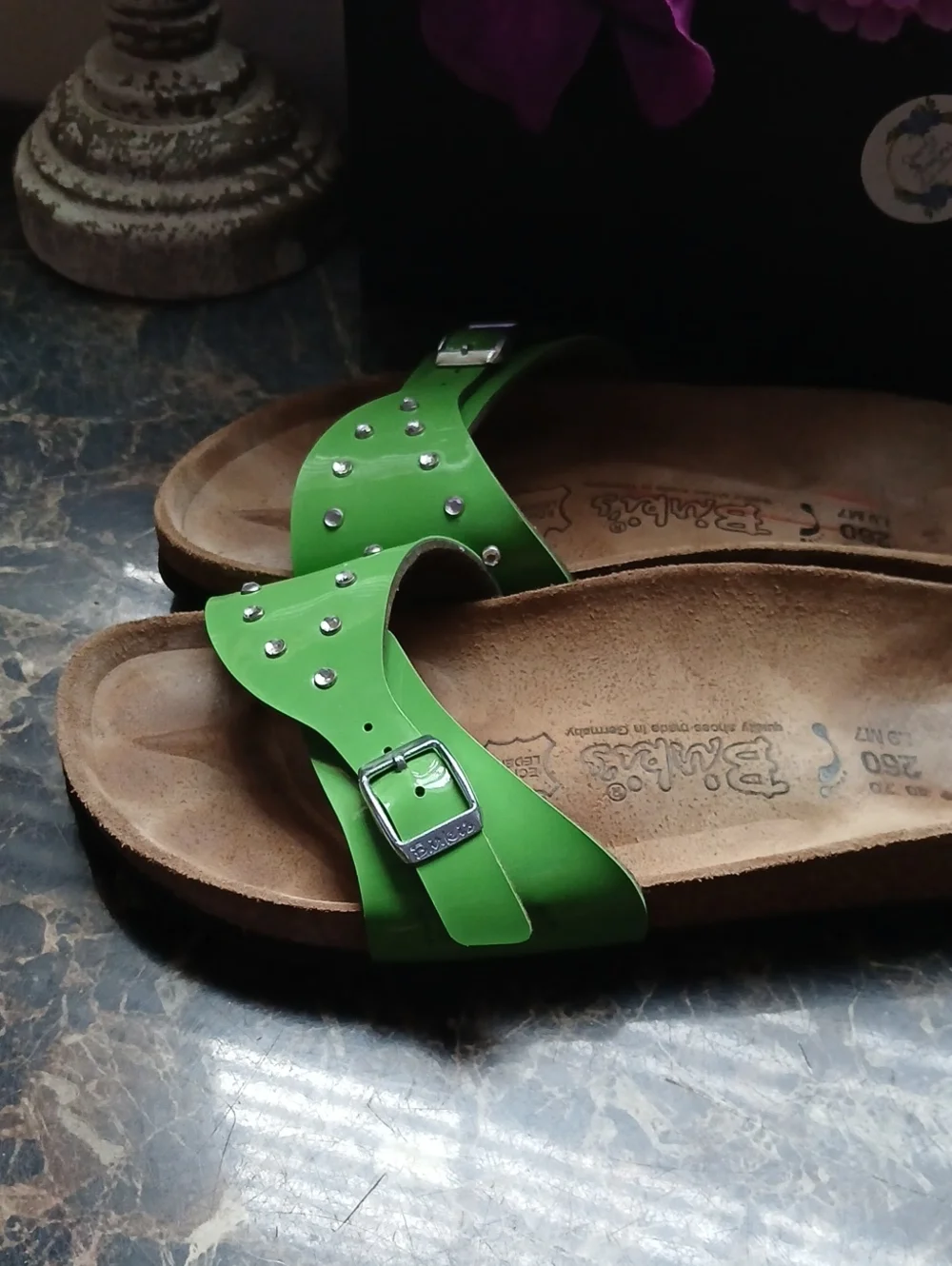 Birkenstock Birki's Patent Leather/Rhinestones Comfort Sandals 40 EU Women